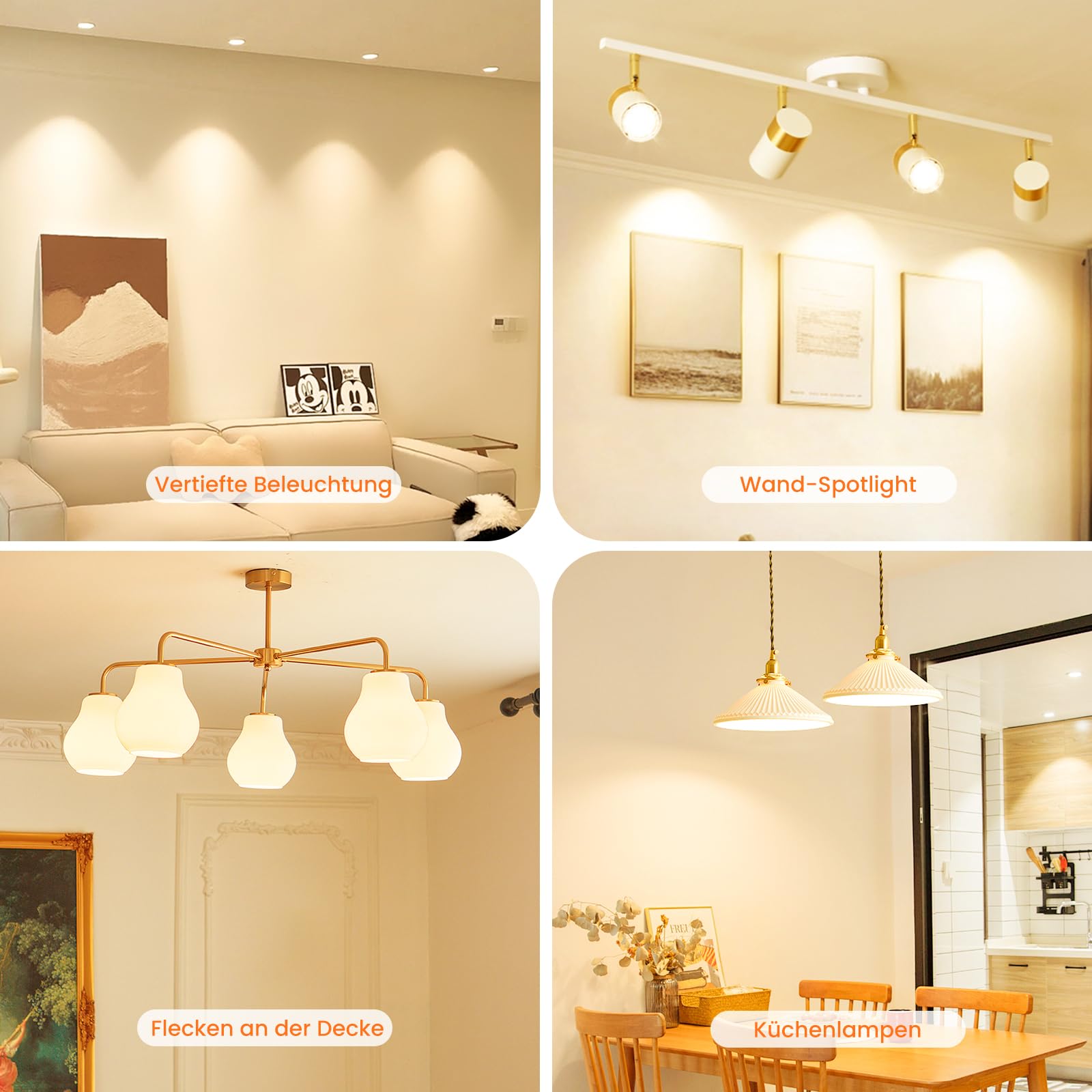 Alusso GU10 LED Lampe 5W Warmweiß 3000K 10 Stück 450LM
