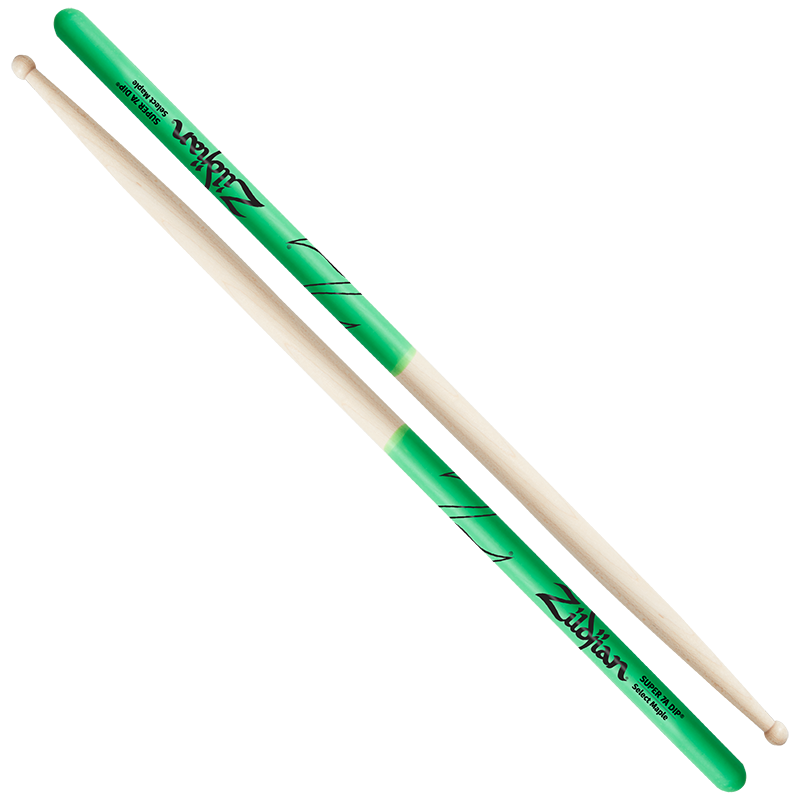 Zildjian Super 7A Maple Green DIP Drumsticks leicht