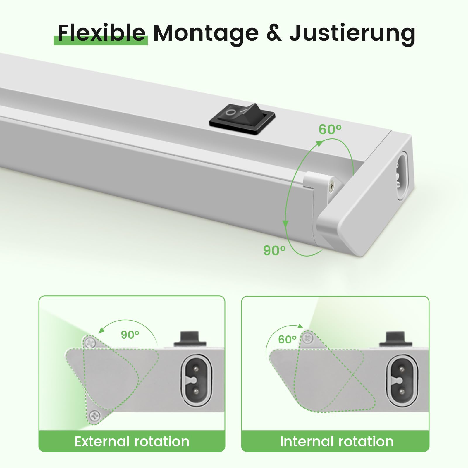 ALUSSO Unterbauleuchte 57cm schwenkbar LED 2 Stück warmweiß