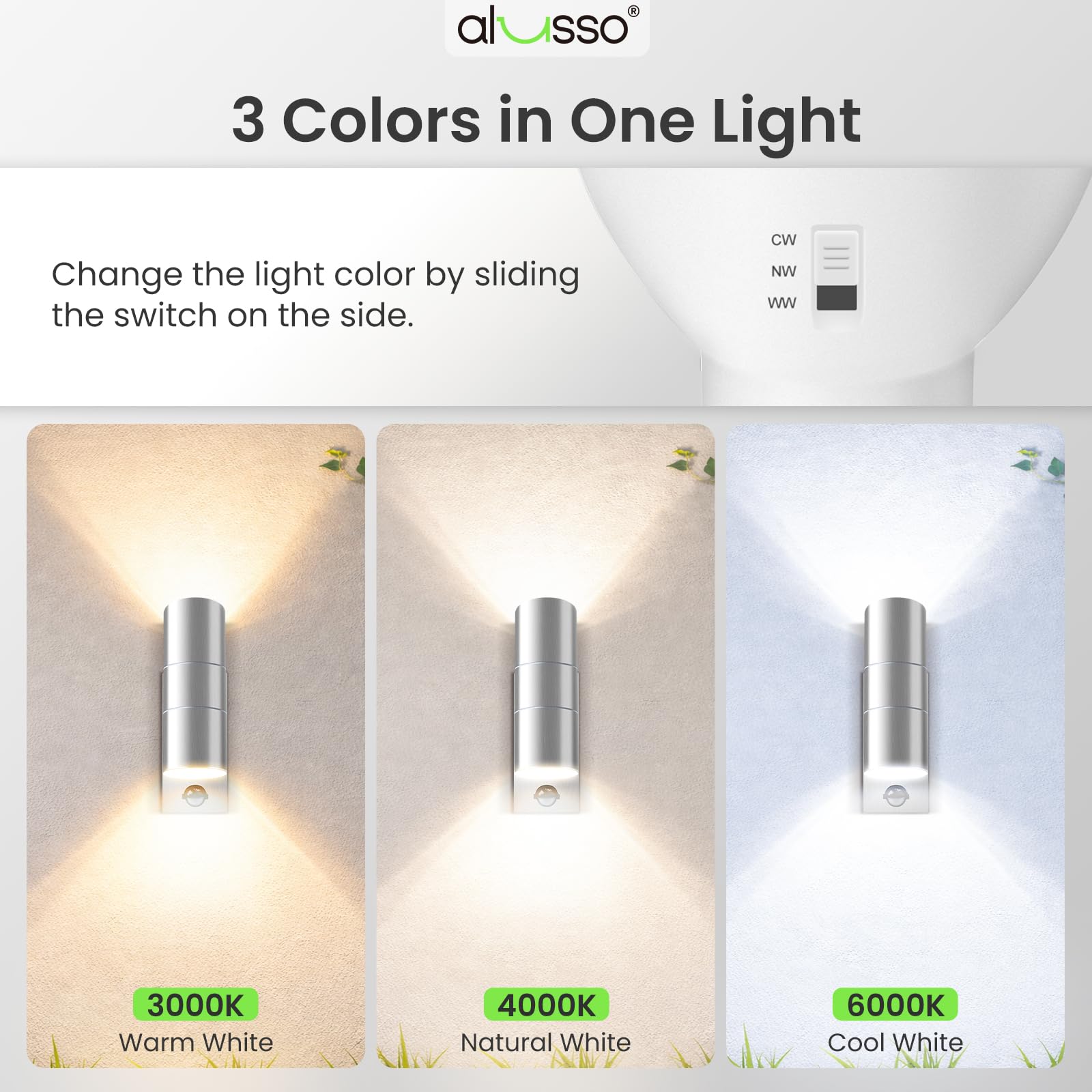 Alusso Security Light Außenlampe Sensor Silber GU10