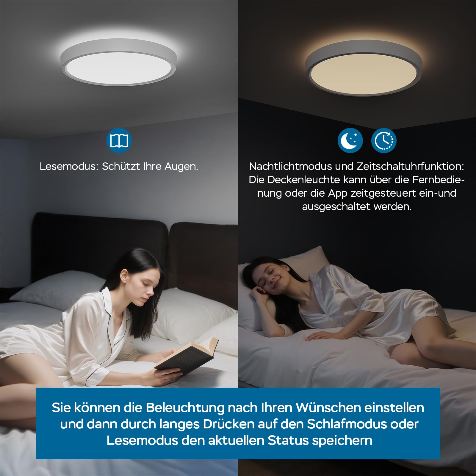 Modlicht LED Deckenleuchte 28W Ø30cm Weiß RGBIC Smart