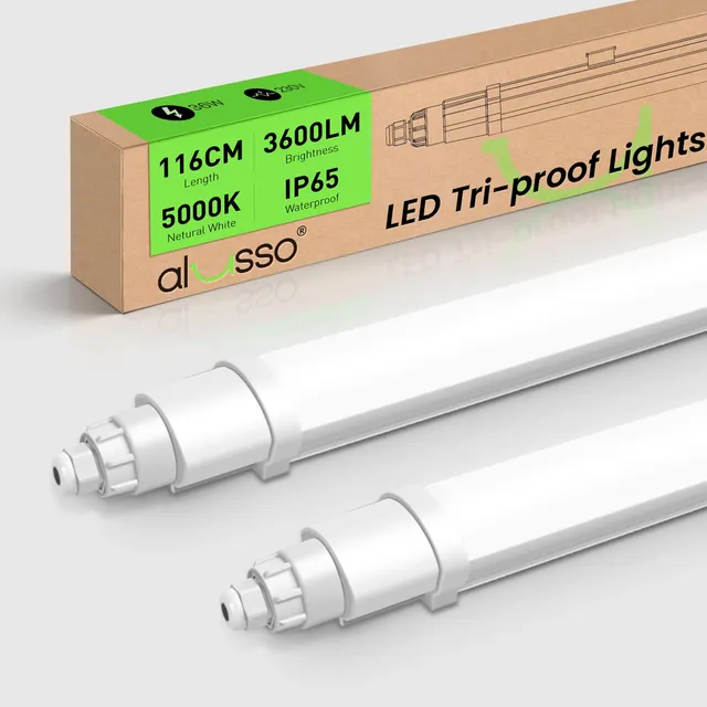 Alusso Recessed Ceiling Light 120cm 5000K Feuchtraumleuchte 2 Stück