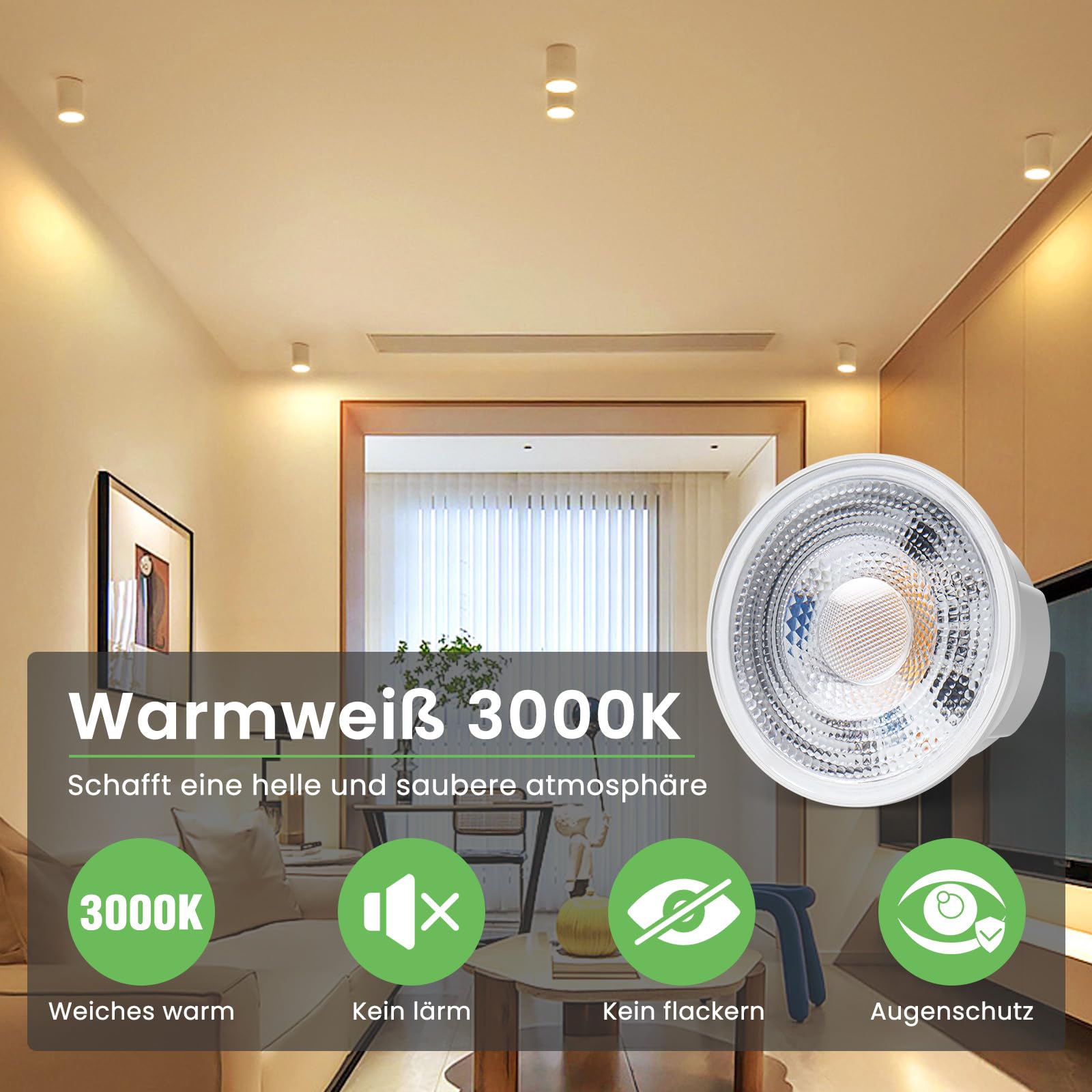 Alusso LED Modul 5W warmweiß 3000K ø50mm flach