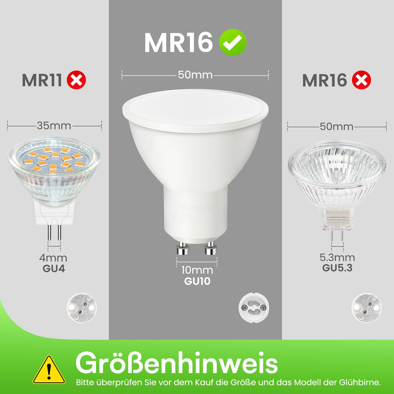 Alusso GU10 LED Lampe 5W Warmweiß 3000K 10 Stück