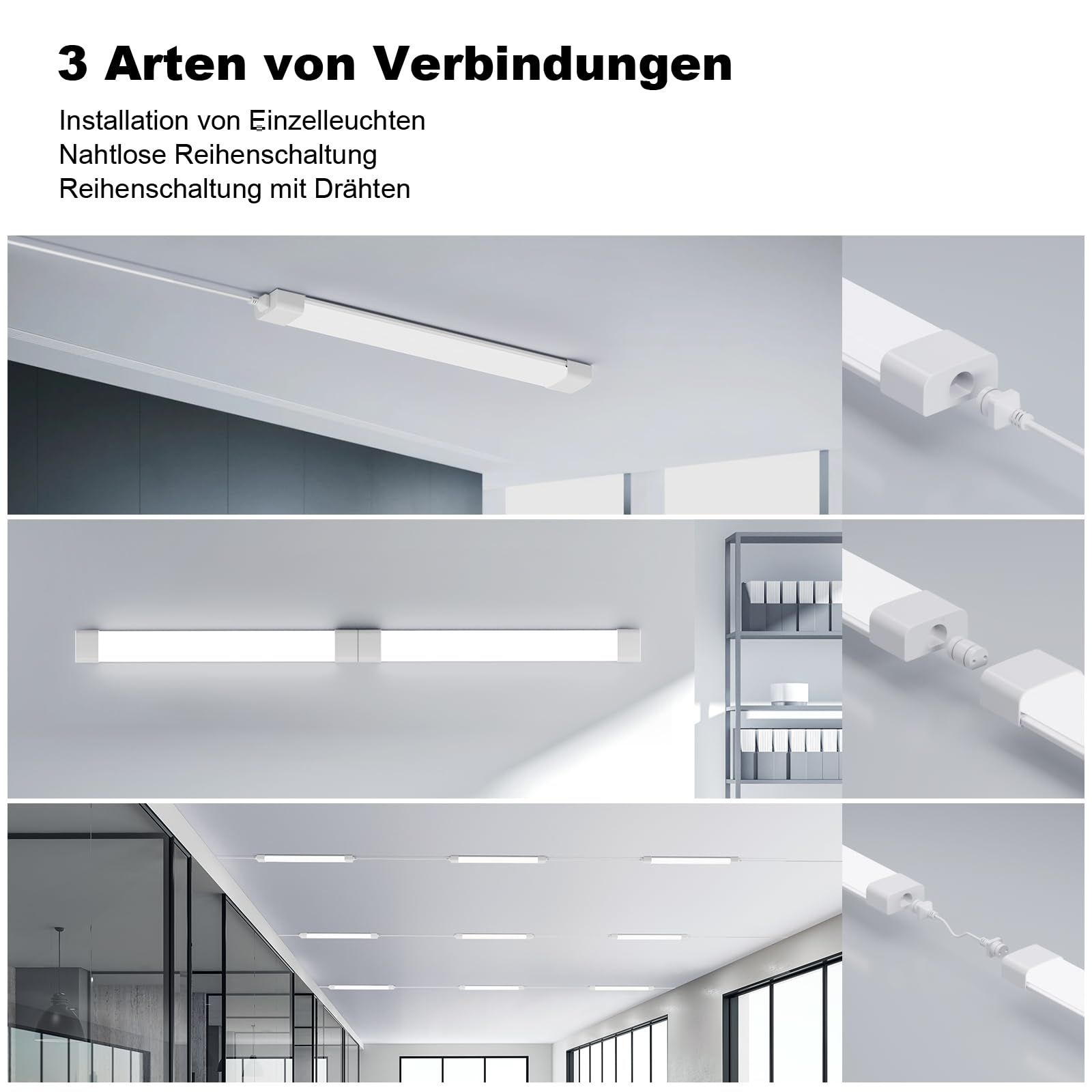 Modlicht LED Feuchtraumleuchte 150cm Kaltweiß 2 Stück