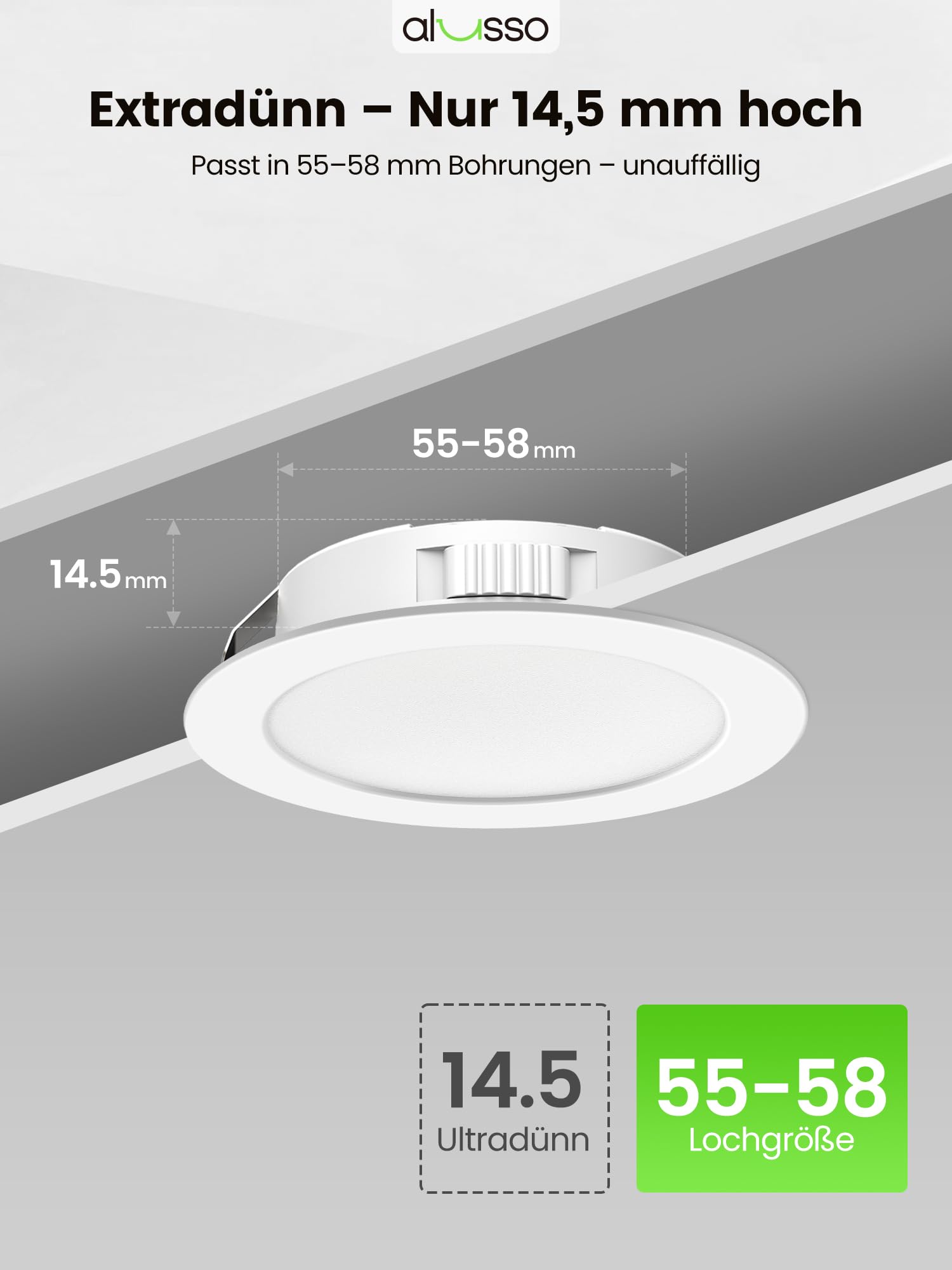 Alusso LED Einbaustrahler weiß 55-58mm 4W IP44