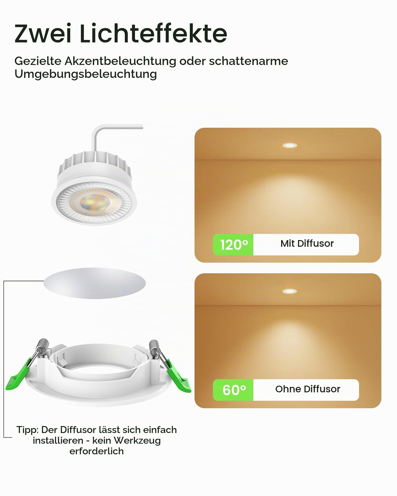 ALUSSO Einbaustrahler LED Weiß schwenkbar 3CCT