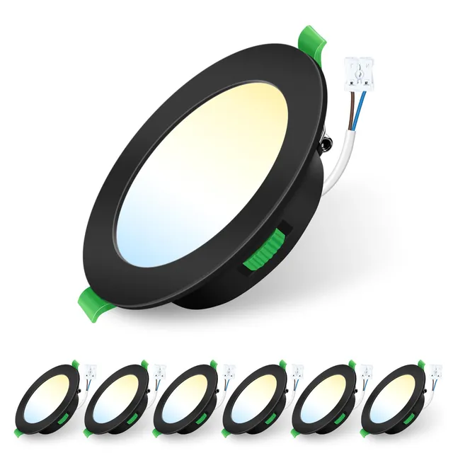Alusso Recessed Einbaustrahler 7W Schwarz 6 Stück dimmbar