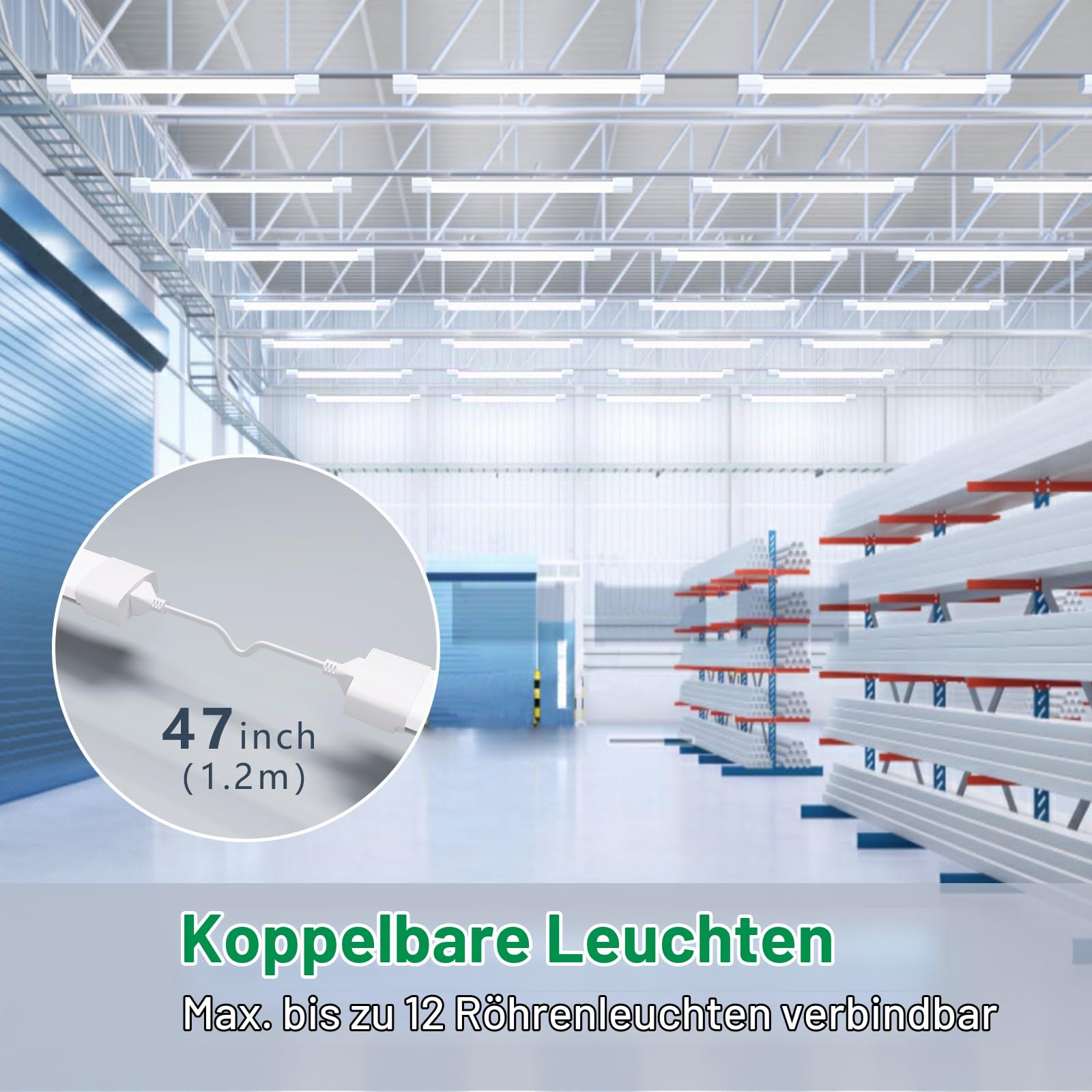 Modlicht LED Feuchtraumleuchte 150cm kaltweiss 4er Set 5000K