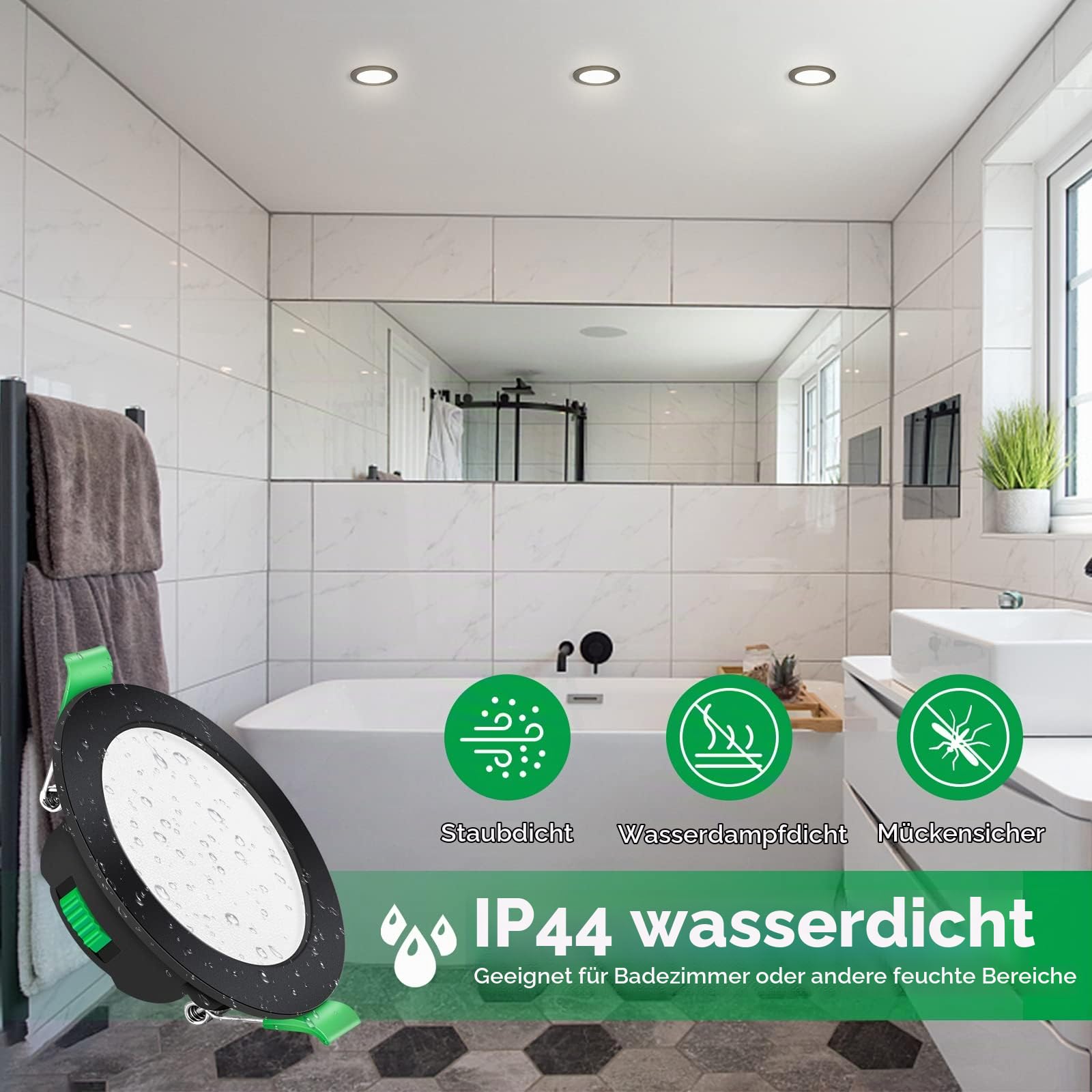 Alusso Recessed Ceiling Light LED Leiste 120cm 11er Set 4800lm