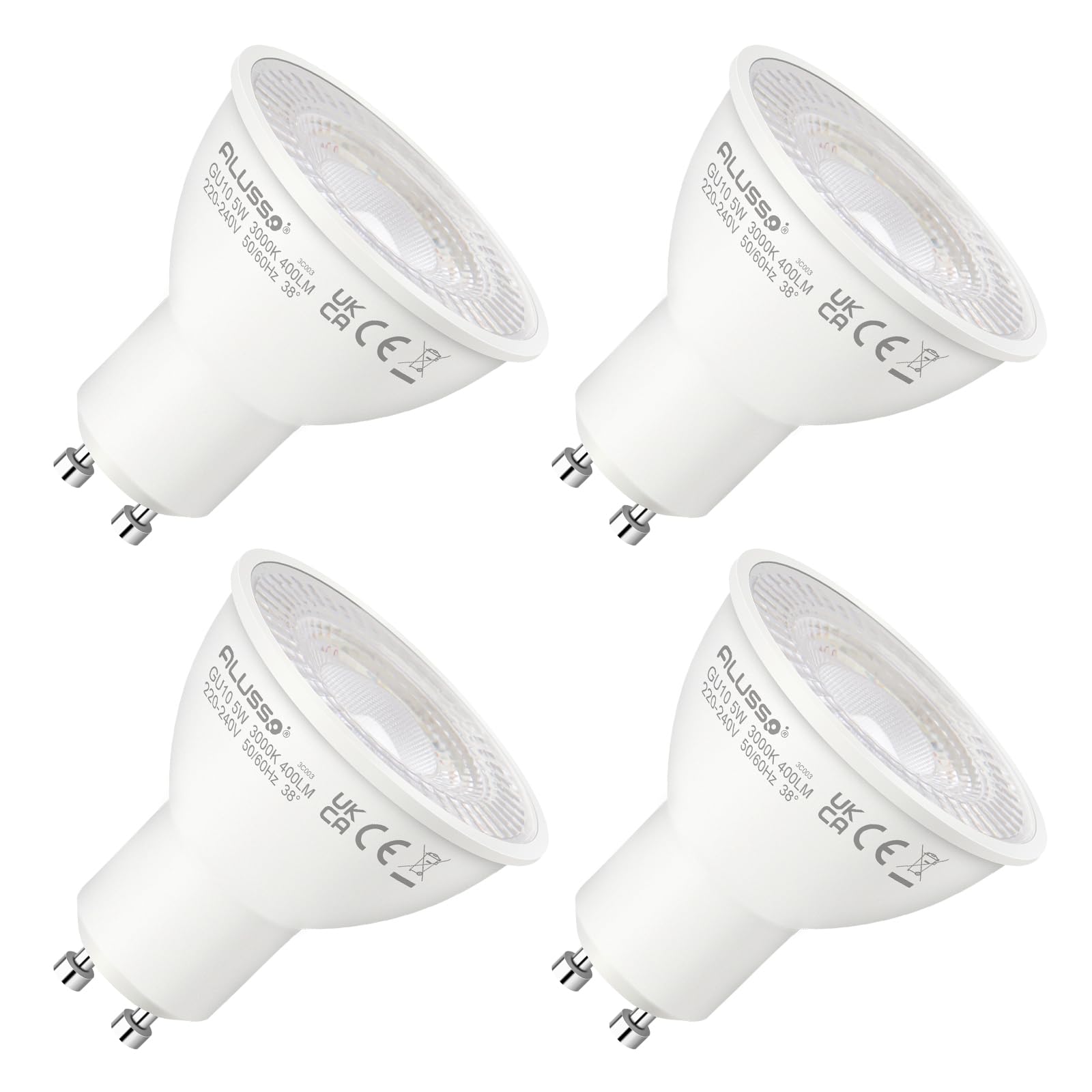 Alusso Bulb GU10 LED Lampe kaltweiß 4er Pack 5W 6000K