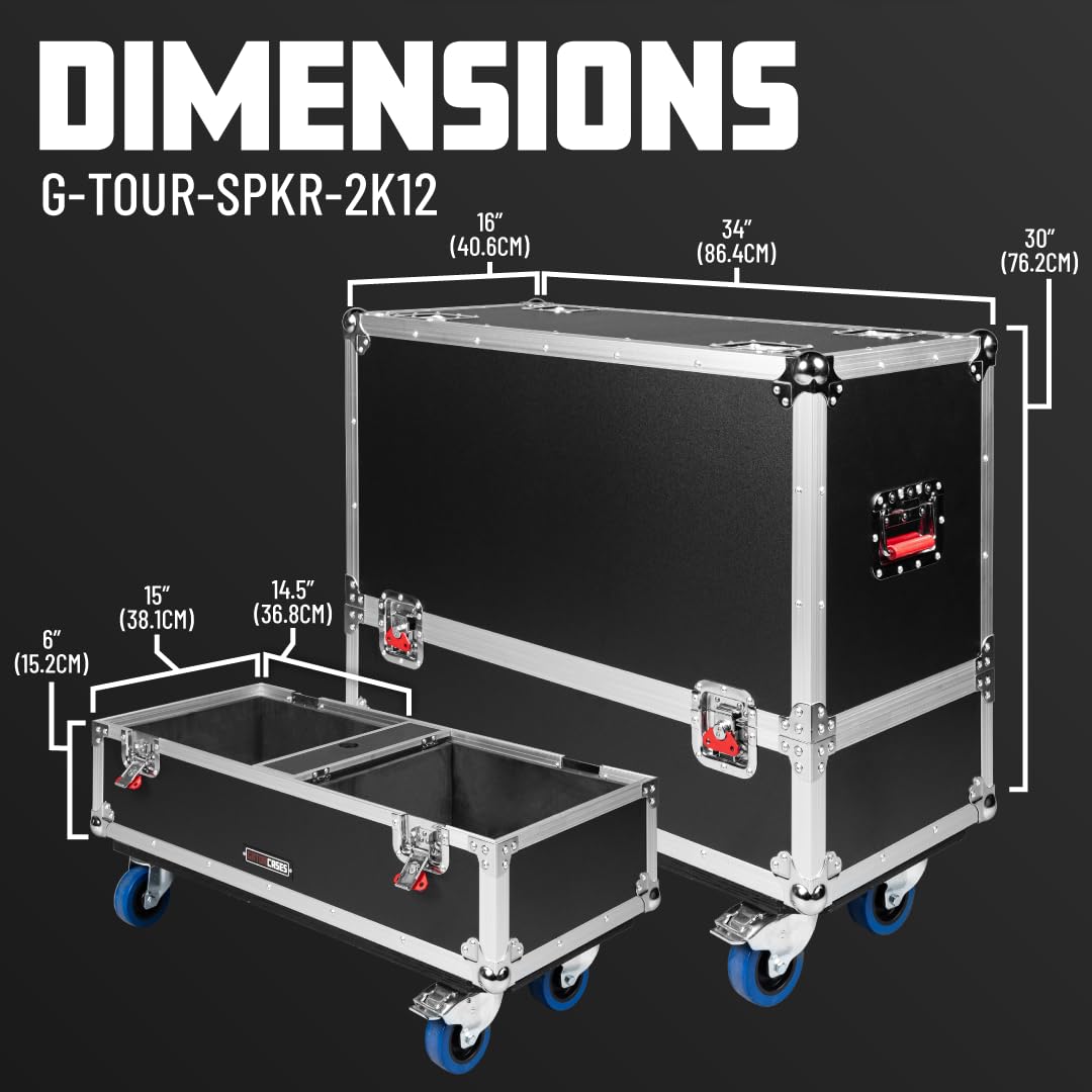 Gator Speakers G-Tour SPKR-2K12 Lautsprecher Case für 2x QSC K12