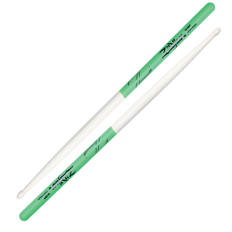 Zildjian 5A Maple Green DIP Drumsticks Ahorn Grip