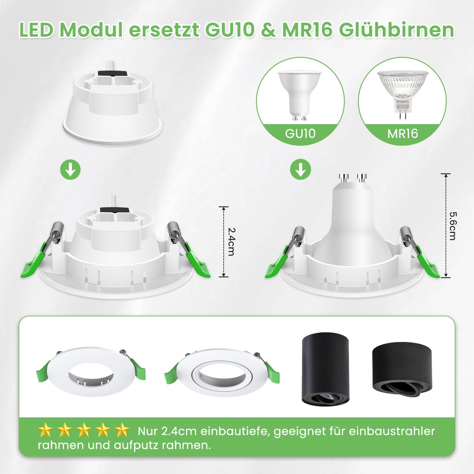 Alusso LED Modul 5W warmweiß 3000K ø50mm flach