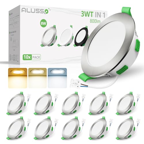 Alusso Recessed Ceiling Light Einbaustrahler 68mm 10er Set 3CCT