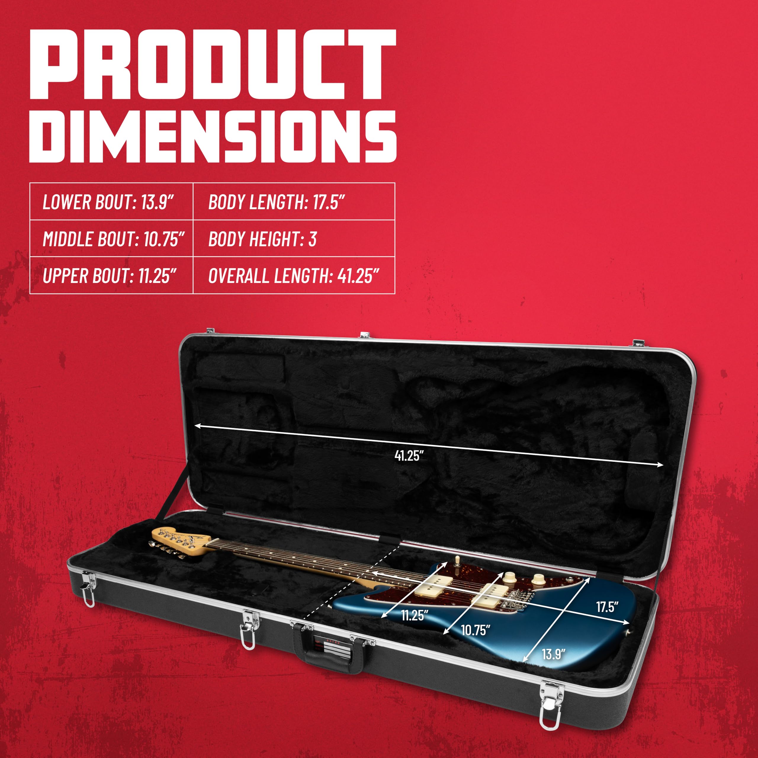 Gator Deluxe GC-JMASTER Jazzmaster Gitarrenkoffer ABS Schwarz