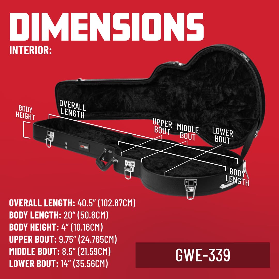 Gator GWE-339 Gitarrenkoffer Holz Semi-Hollow ES-339 schwarz