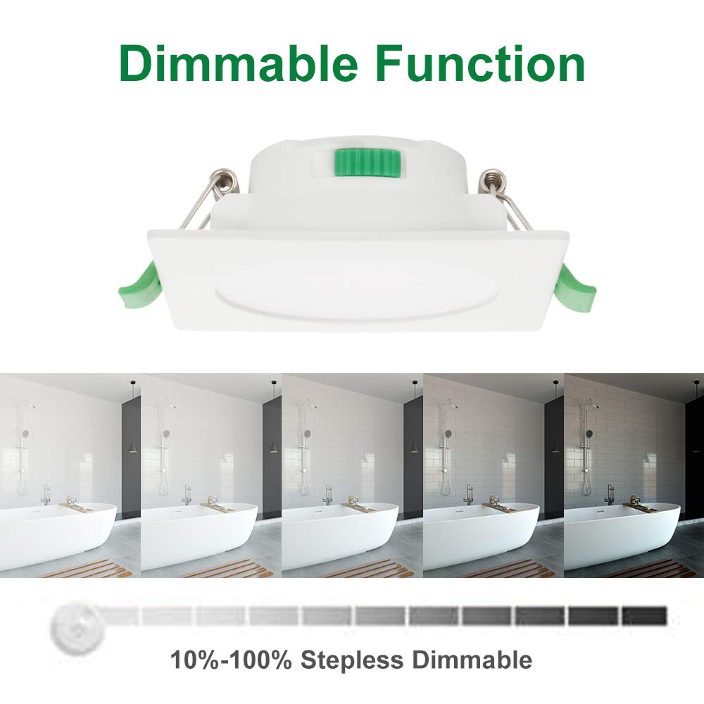 Alusso Recessed Ceiling Light 7W Einbaustrahler eckig dimmbar