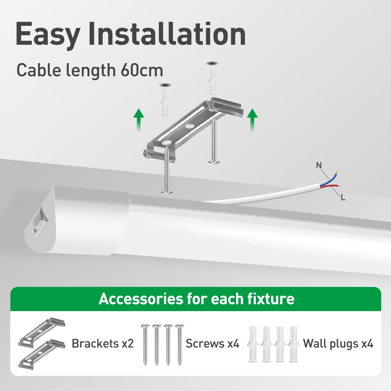 Alusso LED Röhre 117cm 40W 2er Set 3CCT IP20