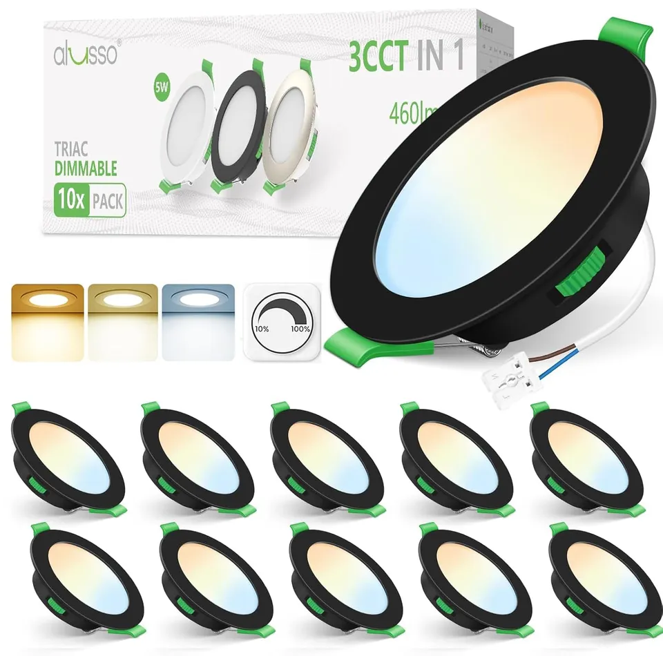 ALUSSO Einbaustrahler LED 68-78mm 5W dimmbar 10er Set 3CCT