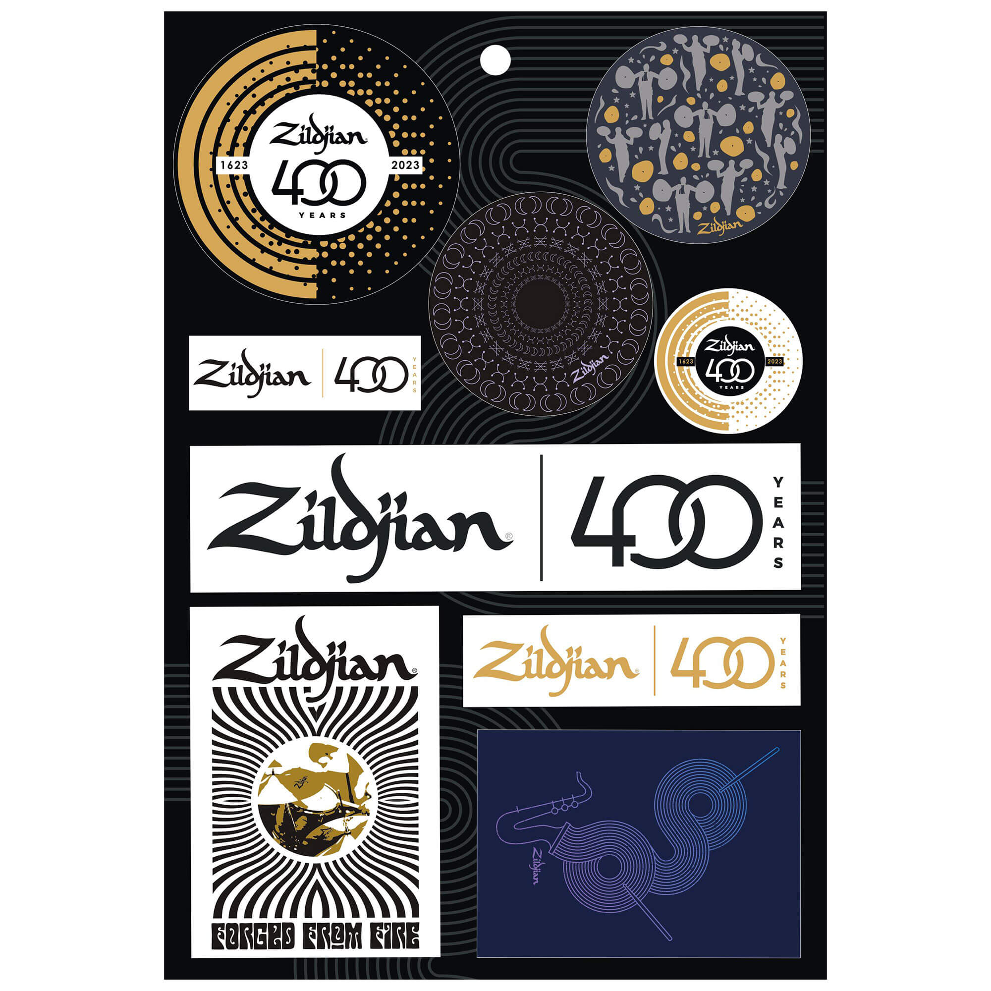 Zildjian 400th Anniversary Sticker Sheet 9 Vinyl Aufkleber