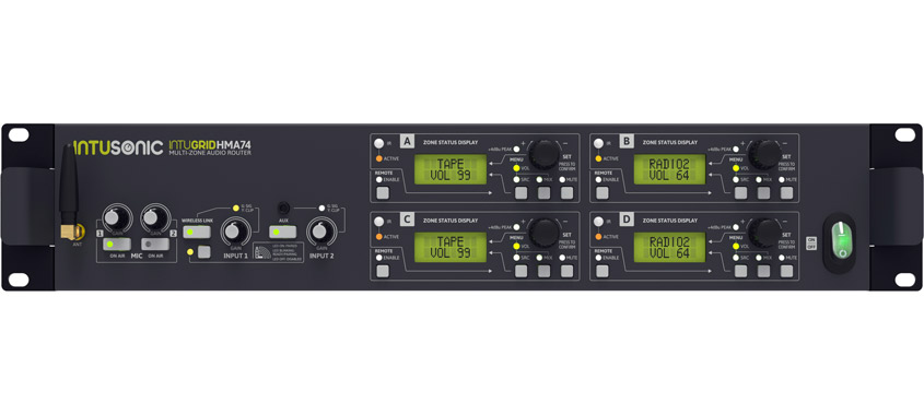 INTUSONIC INTUGRID HMA74 Audiosteuerung 4-Zonen Router