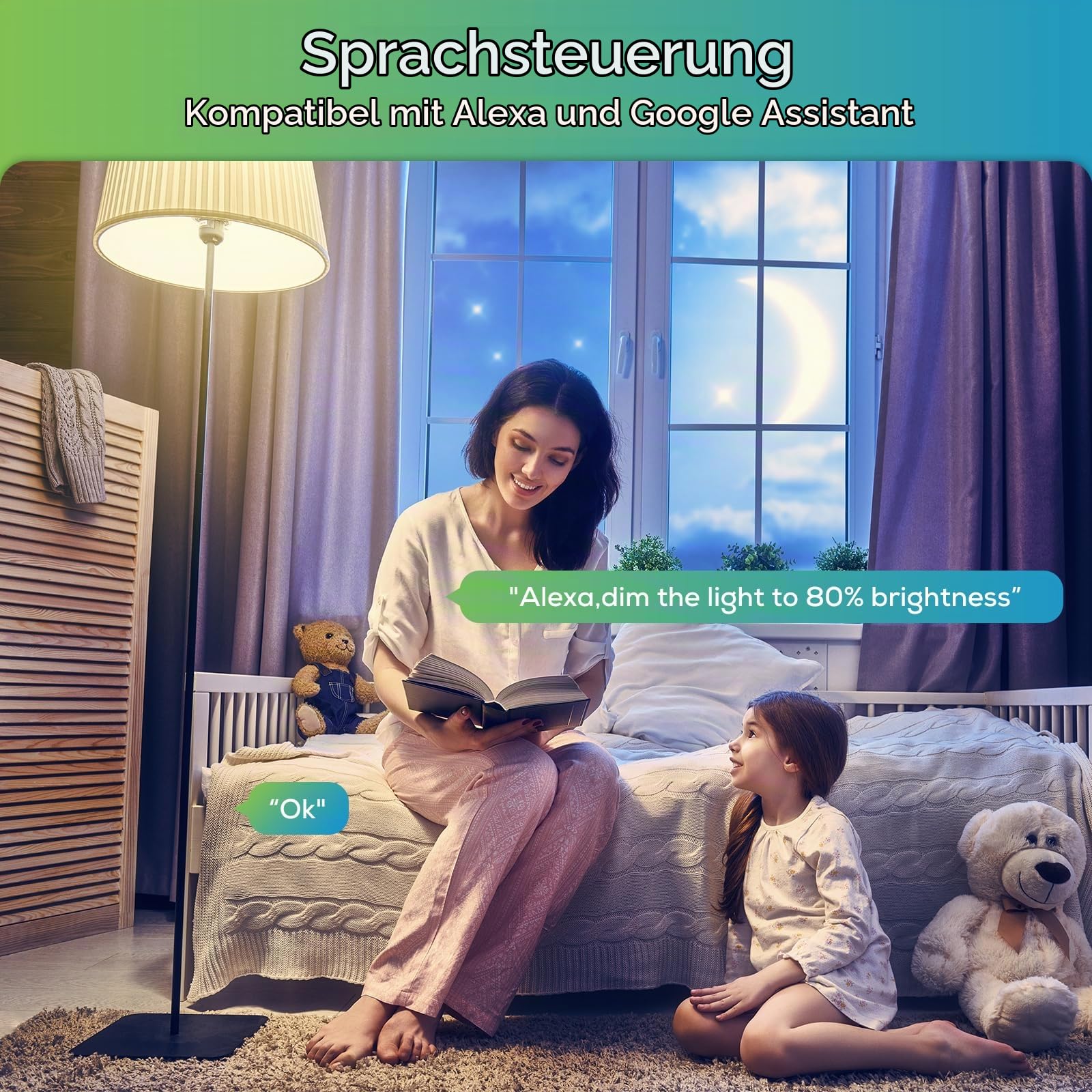 Alusso Smart Glühbirne E27 RGB 10W 2er Set dimmbar