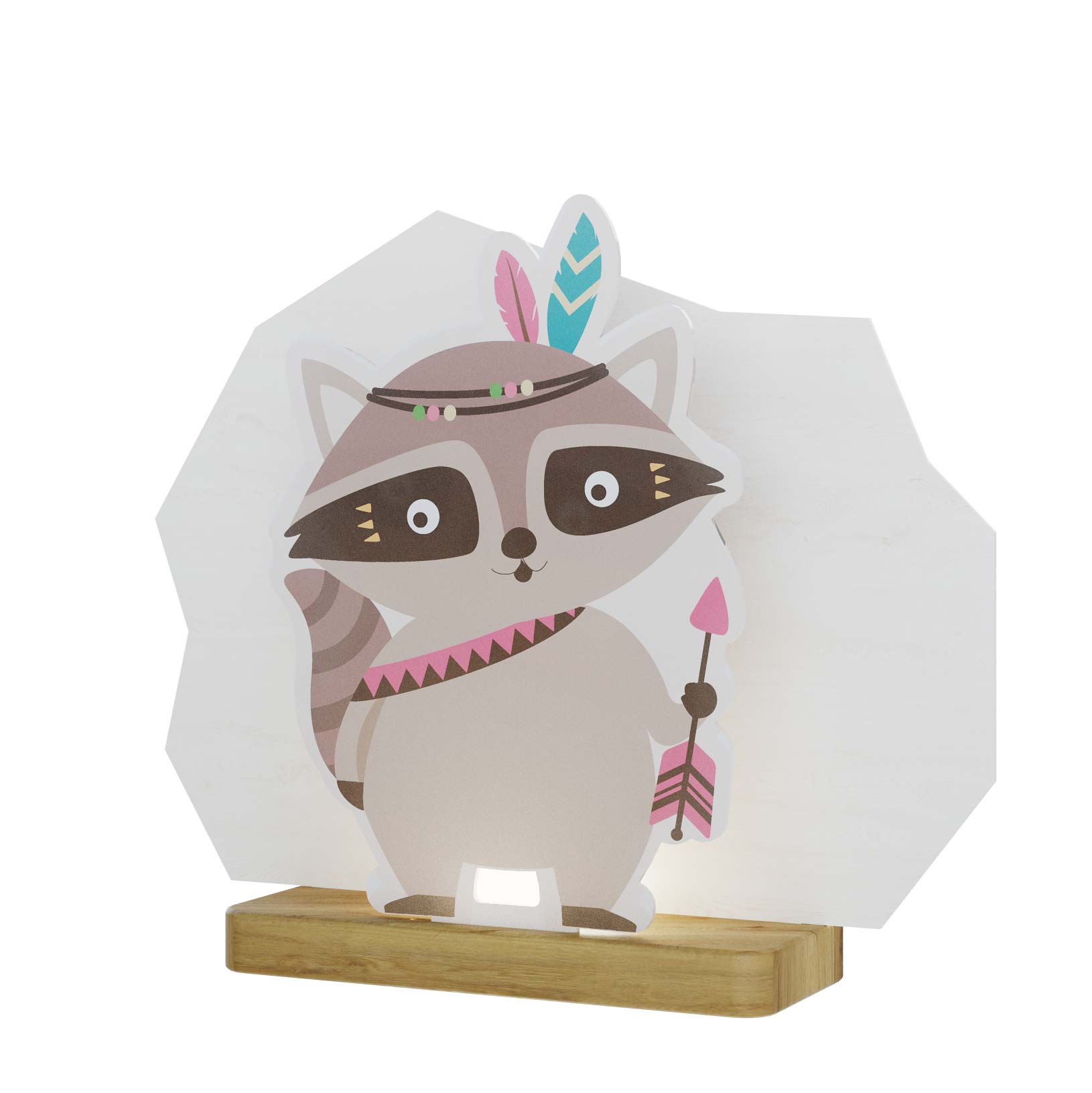 Elobra Kids Little Indians Waschbär Tischleuchte 4W LED weiß