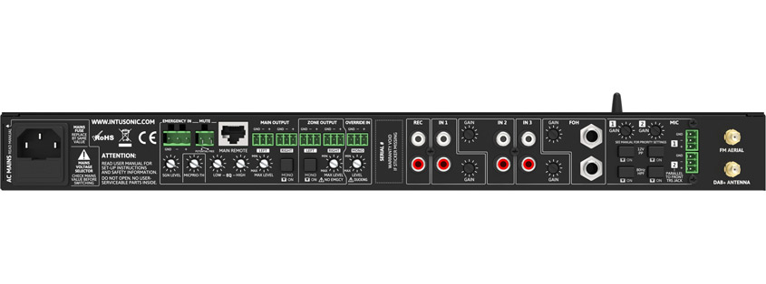 INTUSONIC INTUWORX PAA42 Mixer Media 6-Kanal USB FM