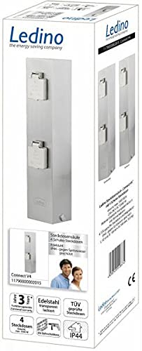 Ledino Ledar Connect V4 Steckdosensäule Edelstahl