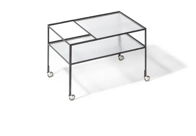 Richard Lampert Barwagen Servierwagen schwarz Riffelglas