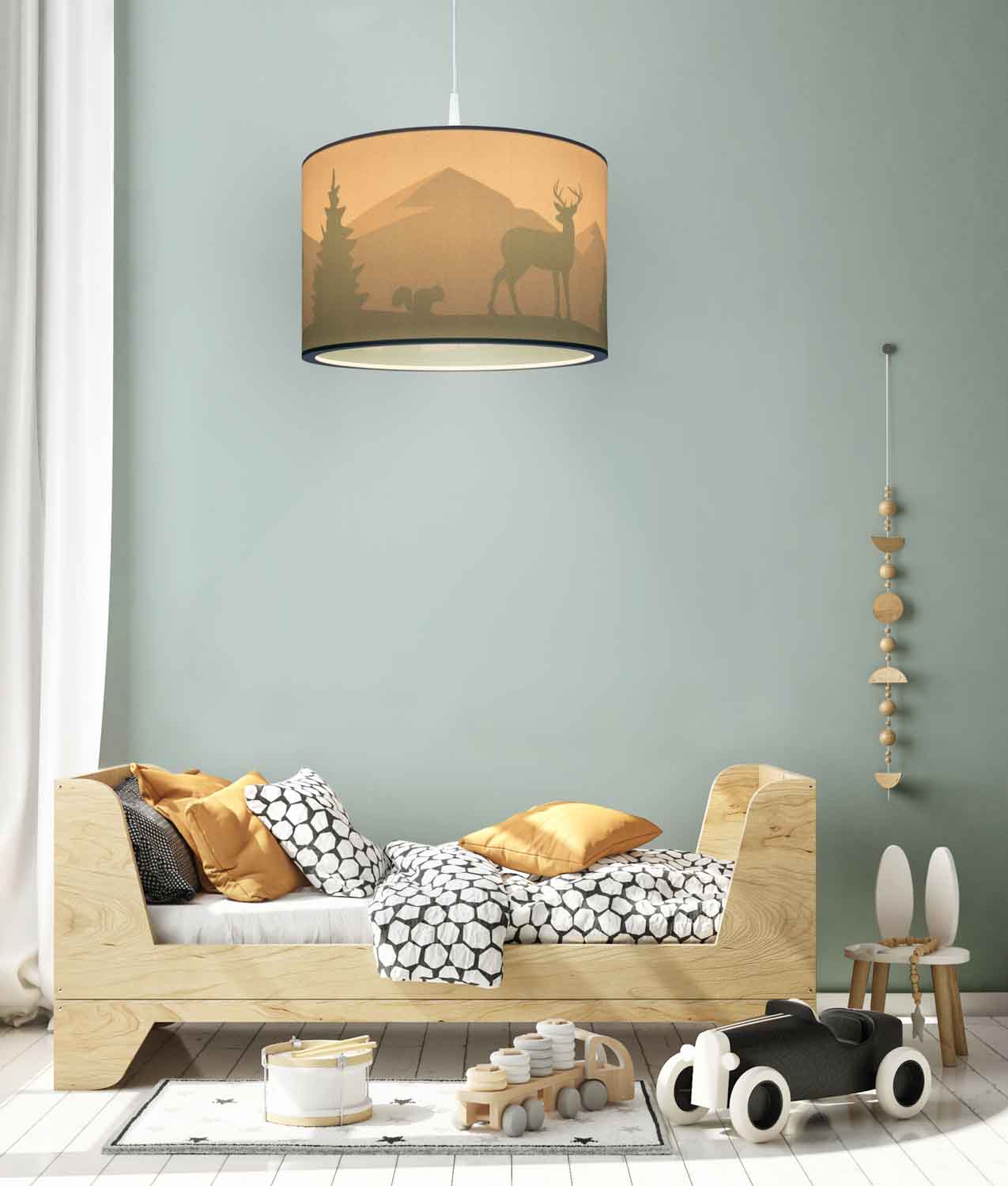 Elobra Scandi Wald Hängeleuchte mintgrün 40cm E27