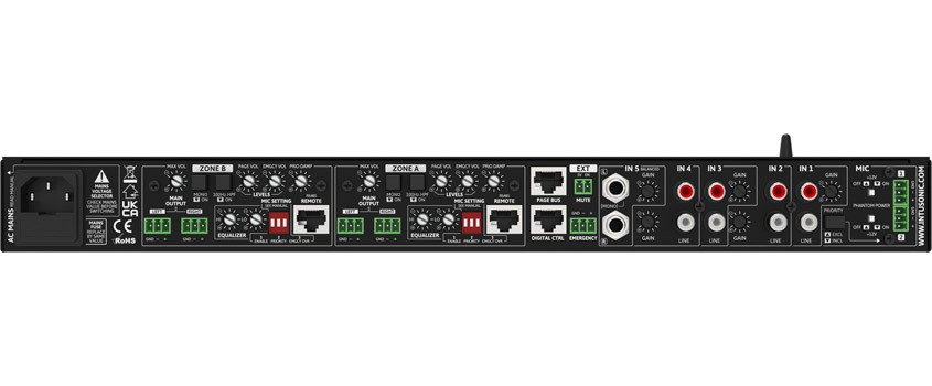 INTUSONIC INTUGRID HMA72 Zonenmixer 2-Zonen Audio Matrix