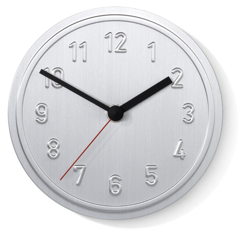 Richard Lampert ALU ALU Wanduhr Aluminium Quarzuhrwerk