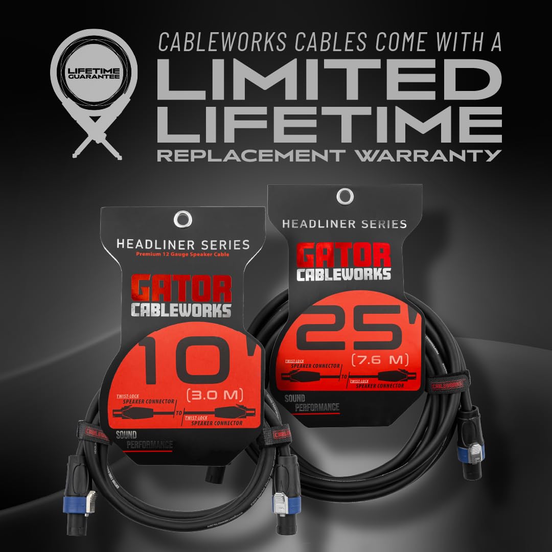 Gator Cables GCWH-SPK-03-2TL Lautsprecherkabel 0,9m Twist-Lock
