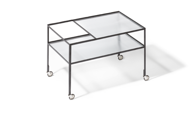Richard Lampert Barwagen Servierwagen schwarz Riffelglas