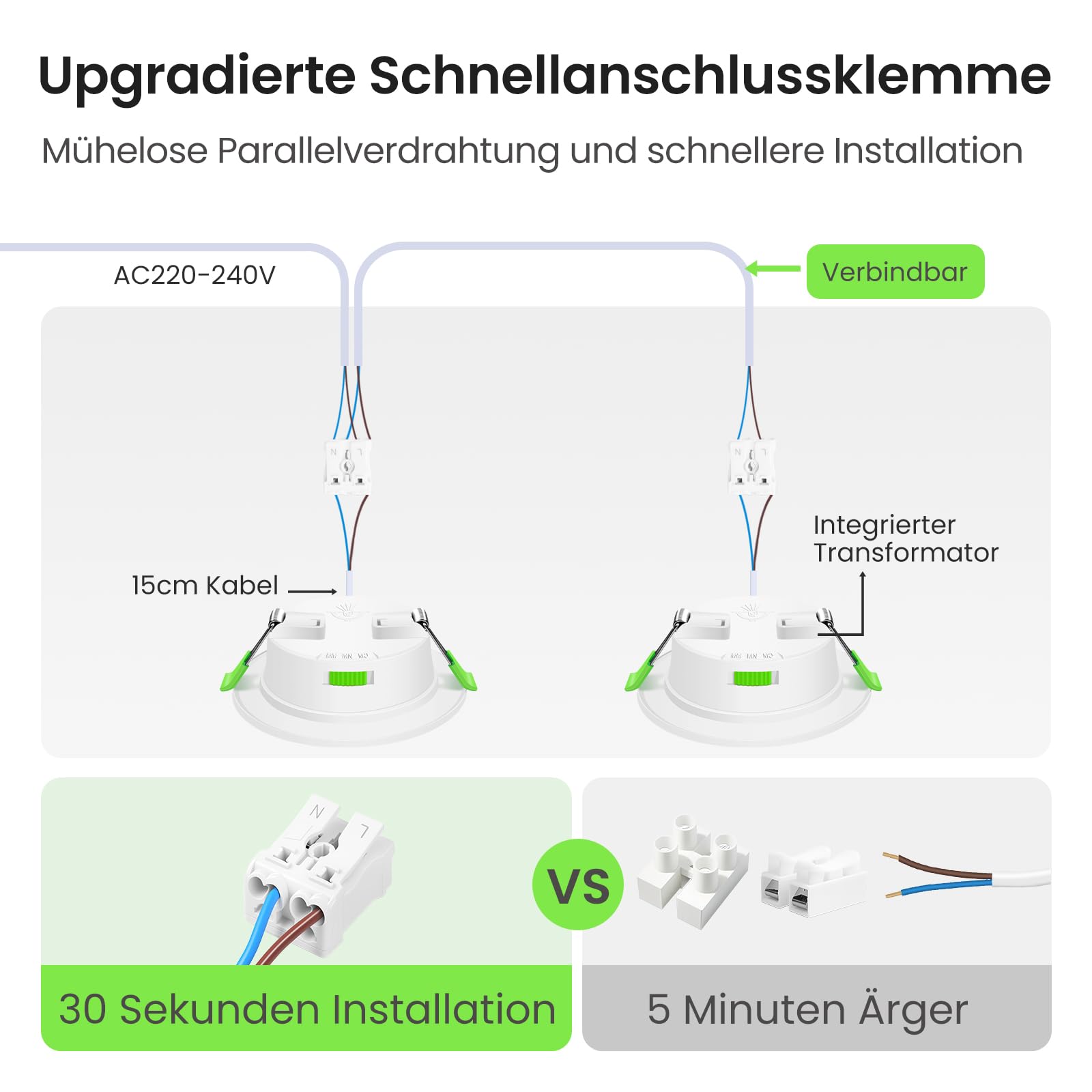 Alusso Einbaustrahler 10W Dimmbar 3CCT 12er Set Weiß