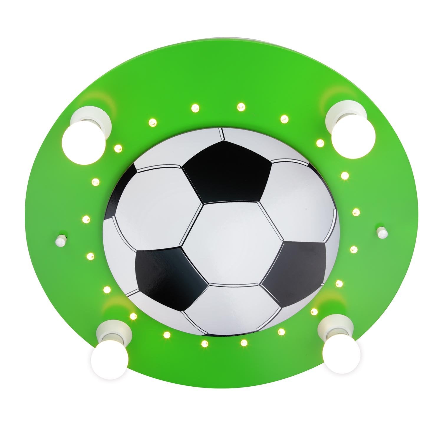 Elobra Deckenleuchten Kids Fußball Deckenleuchte Holz grün-weiß