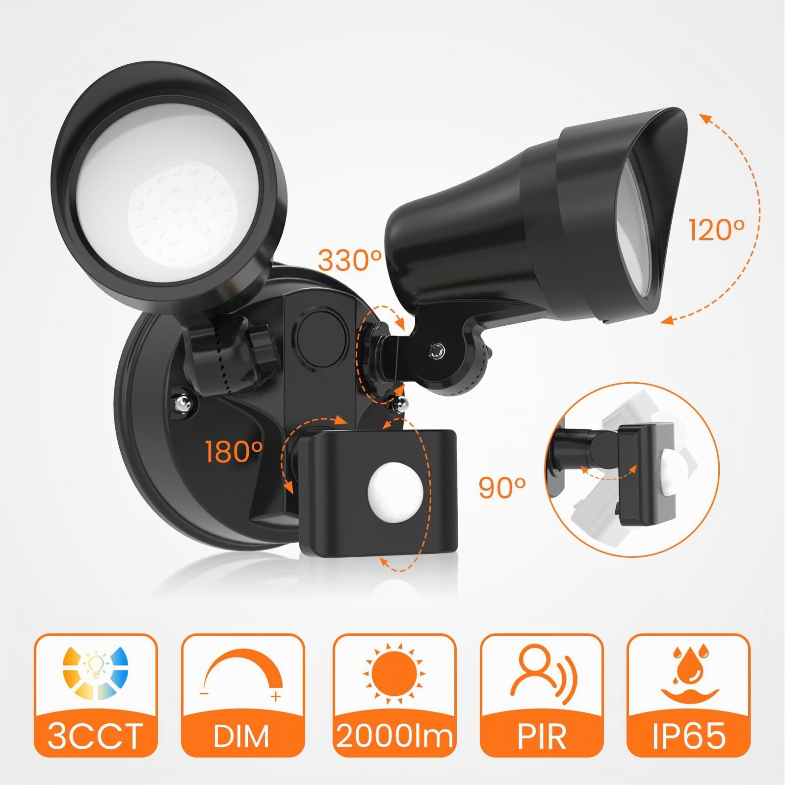 Alusso Security Light Strahler 25W Doppel Fernbedienung