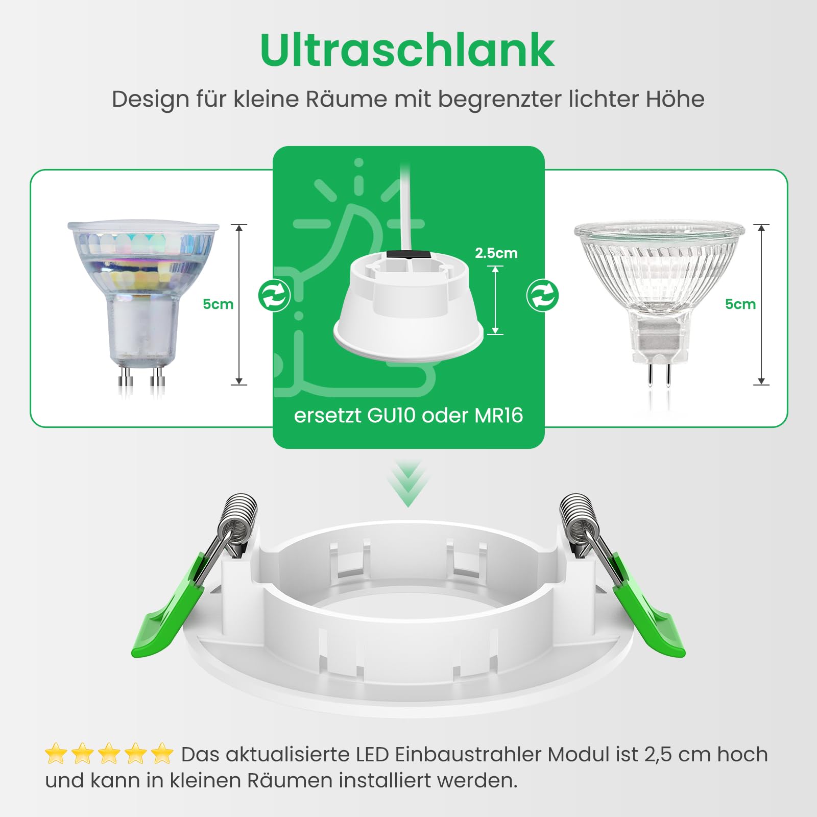 Alusso Bulb LED-Modul 5W 3000K 6er Pack GU10 Ersatz