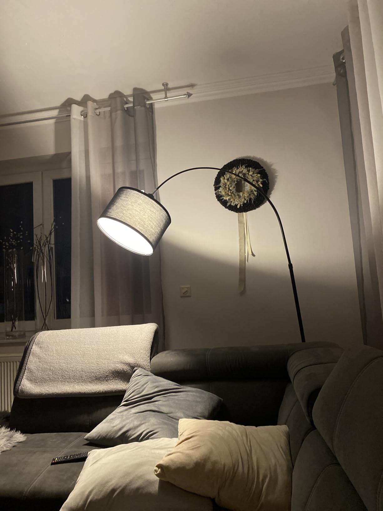 Modlicht Jasmin Bogenlampe Stehlampe Beige 165-180cm E27
