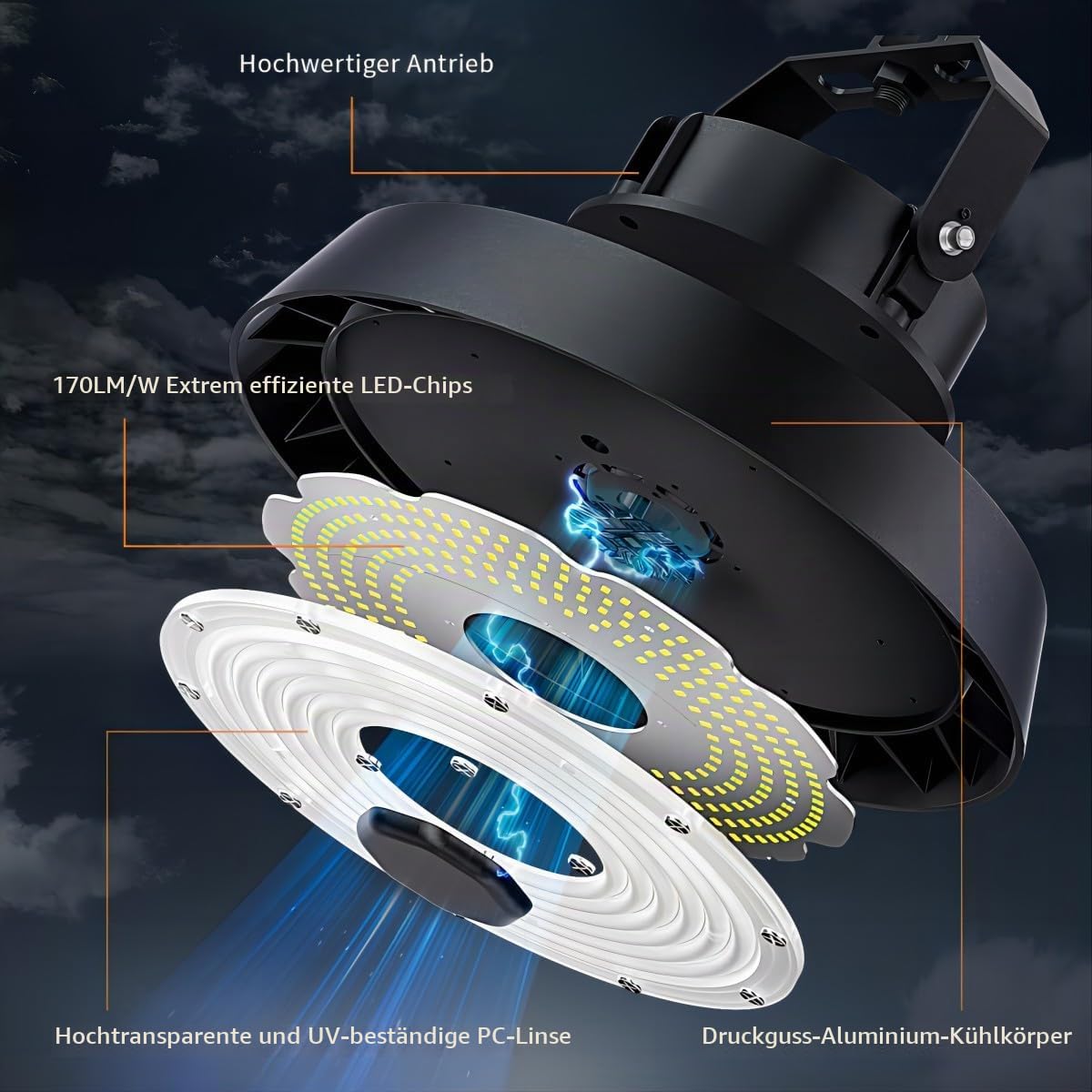 Modlicht LED Hallenbeleuchtung 200W UFO 5000K 1 Stück