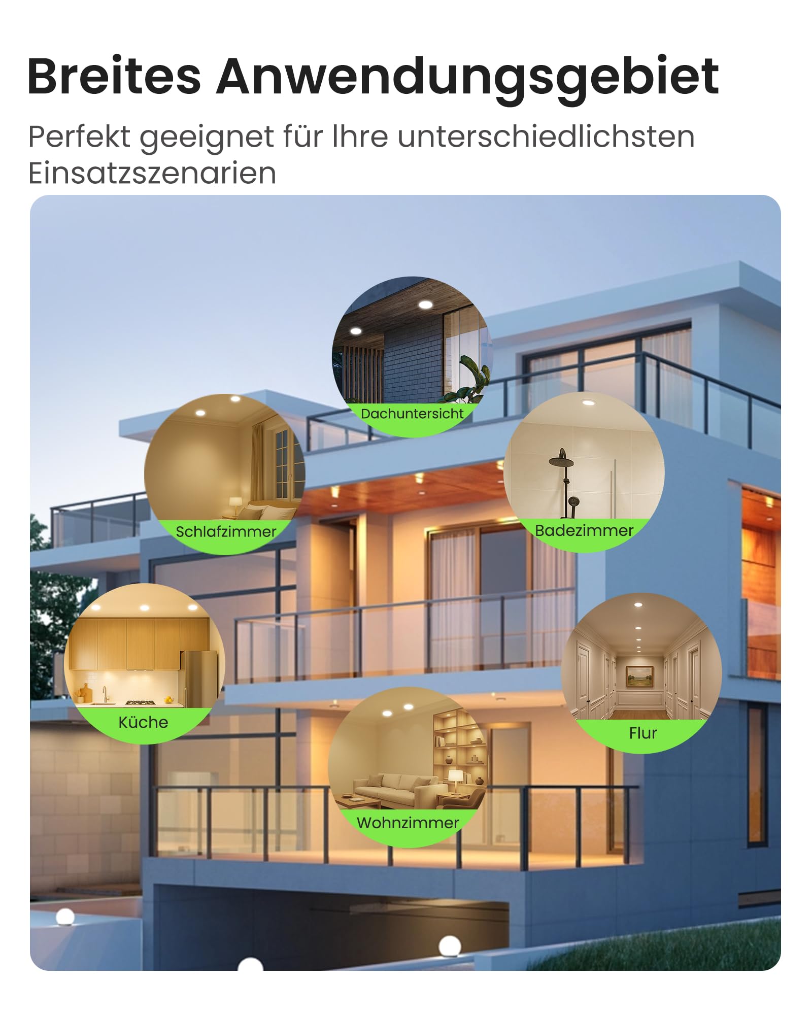 Alusso Einbaustrahler 7W 580lm 12 Stück 90-100mm dimmbar