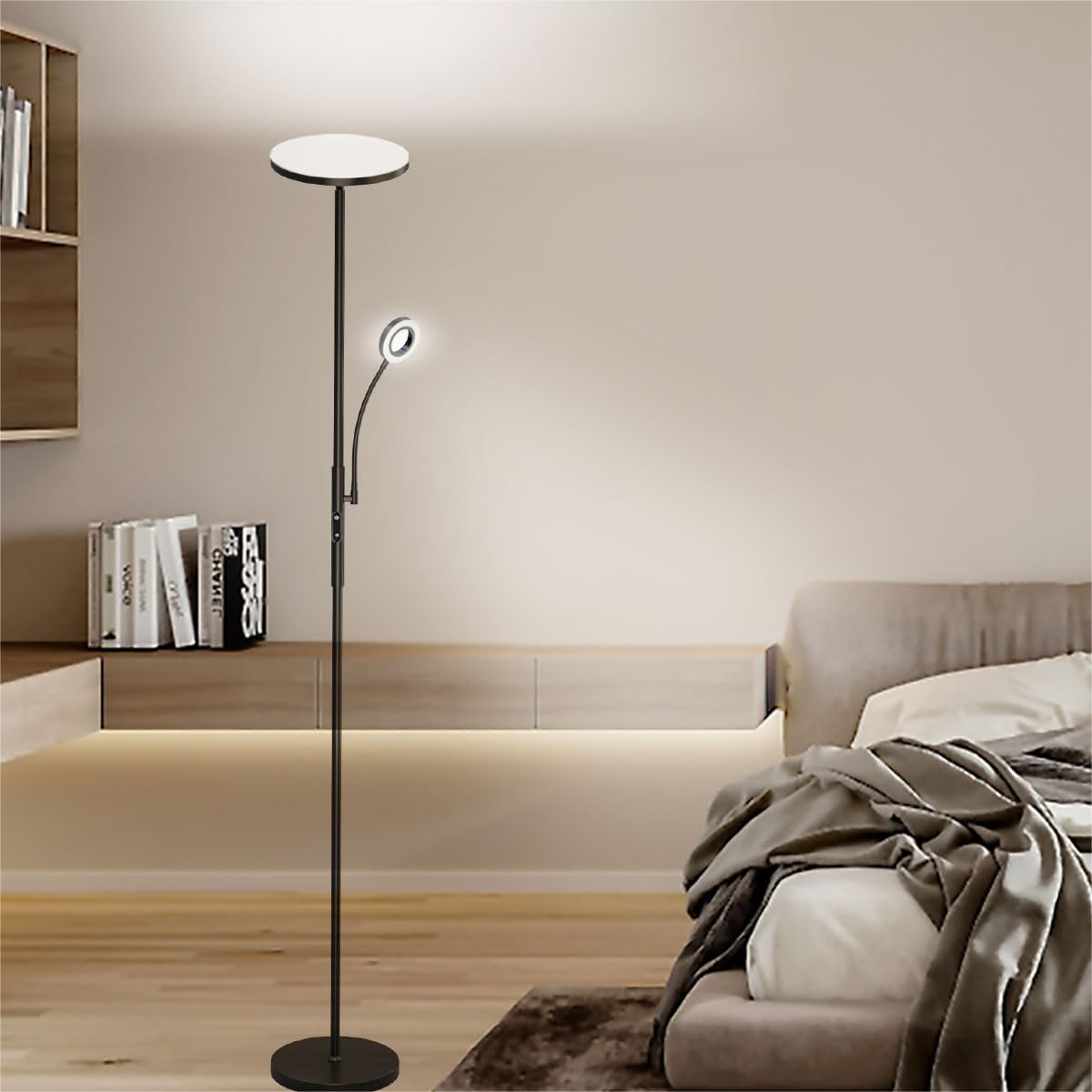 Modlicht Stehlampe dimmbar 4200LM Schwarz mit Fernbedienung