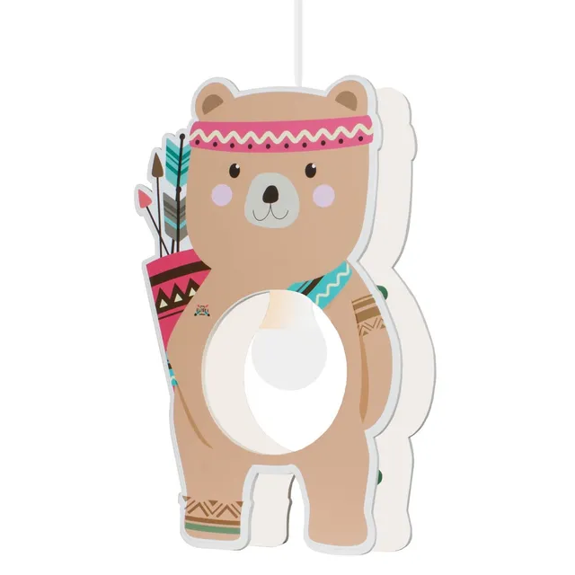 Elobra Kids Little Indians Bär Bjørn Pendelleuchte braun