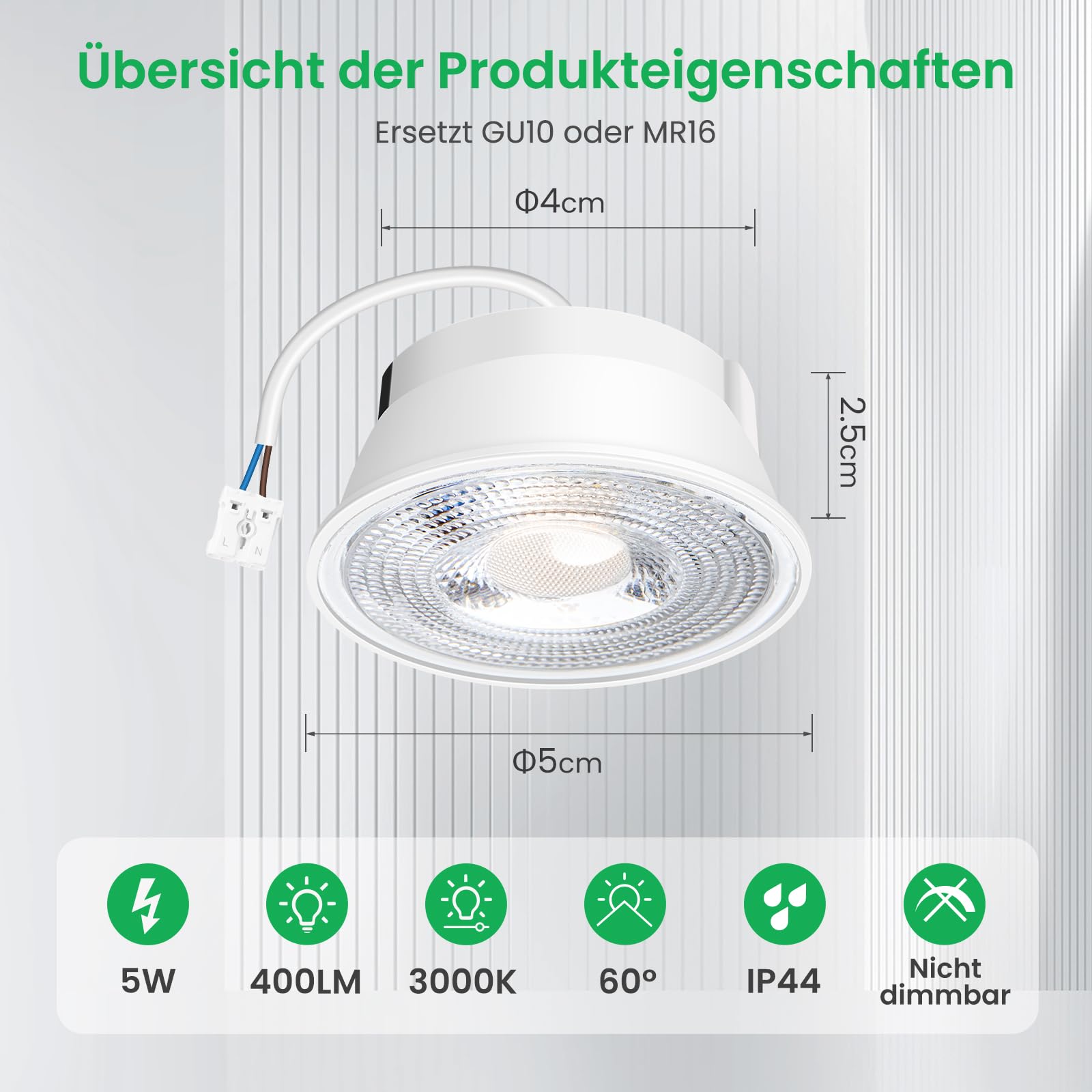 Alusso Bulb LED-Modul 5W 3000K 6er Pack GU10 Ersatz